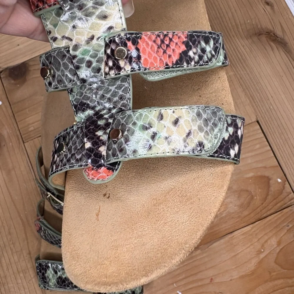 Wedge Slide Sandals in Snake Print - Women